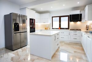 Interior of a rich house kitchen.